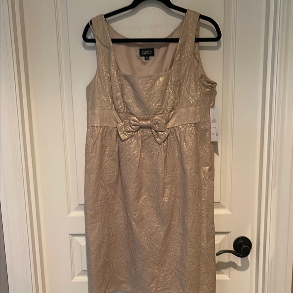 Adrianna Papell Gold Textured Mini Dress